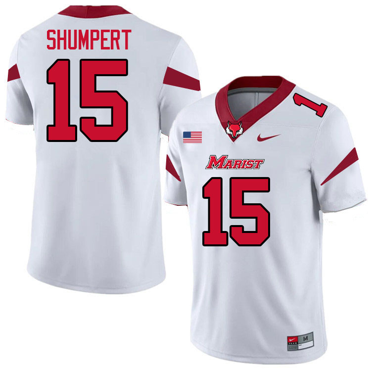 Marist Red Foxes #15 Reed Shumpert College Football Jerseys,Uniforms-White